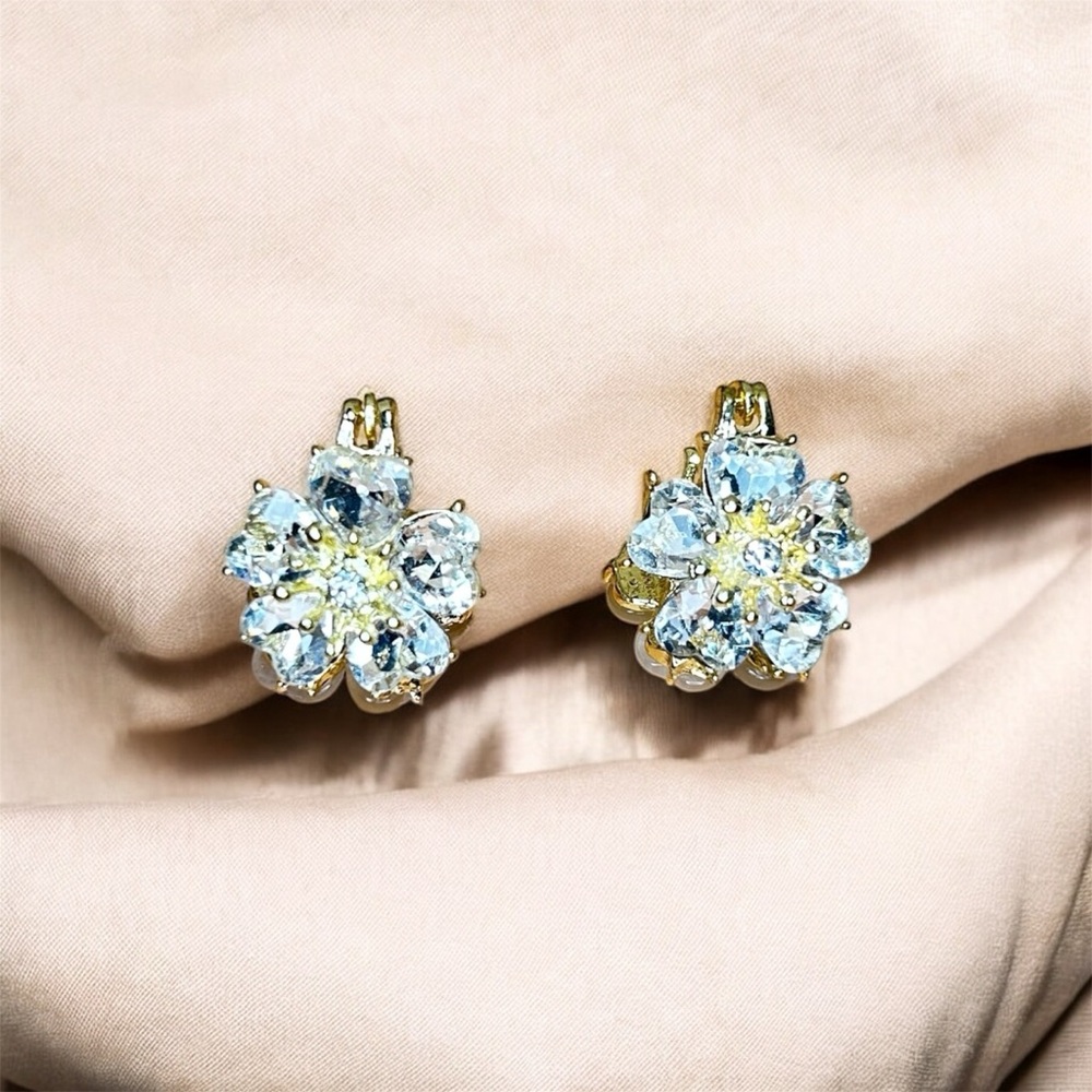 Elegant Gold and Silver Floral Earrings